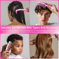 Zoolinn wide tooth comb pink detangles thick or textured hair.