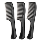 Zoolinn wide-tooth comb set in black with close-up teeth for gentle detangling across hair types.