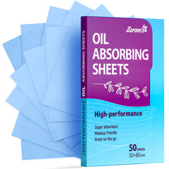 ZOROM'S blotting sheets with a dispensing sticker for easy one-at-a-time use.