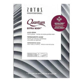 Zotos Quantum bottle shows the acid permanent formula for long-lasting curls.