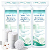 ZPCO Premium Cotton Rounds 3-pack, soft and durable for makeup removal at home.