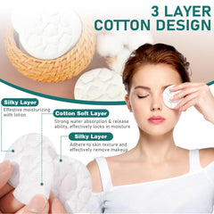 ZPCO Premium Cotton Rounds stitching detail demonstrates tear-resistant, lint-free design.