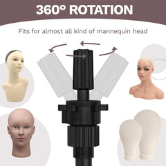 ZQIAN BEAUTY wig-stand tool tray keeps scissors and combs within reach