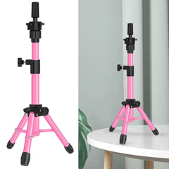 ZQIAN BEAUTY pink wig stand tripod base for a stable practice display