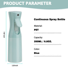 Zuhose continuous spray bottle demonstrates long lasting mist with light presses.