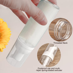 Zuihug 2oz foam bottle back view shows refill opening for reuse.