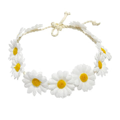 zYoung corona girasol diadema novias blanca, perfecta para peinado y fotos nupciales.