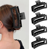 zytj garra rectangular grande negro con sujeción sólida para cabello grueso