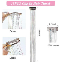 ZYXQZYX hair tinsel clip with soft edge protects hair while adding sparkle.
