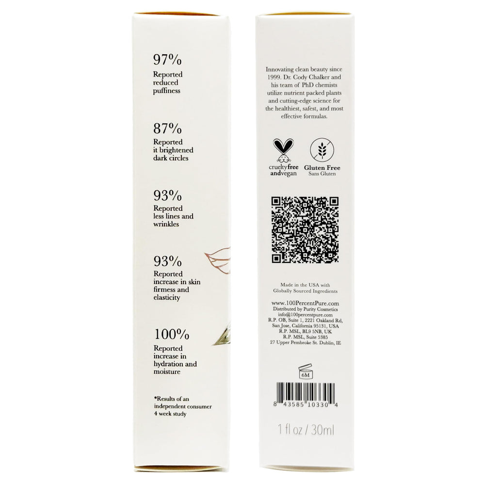 Rosehip oil ingredient note in 100% PURE Coffee Bean Caffeine Eye Cream.