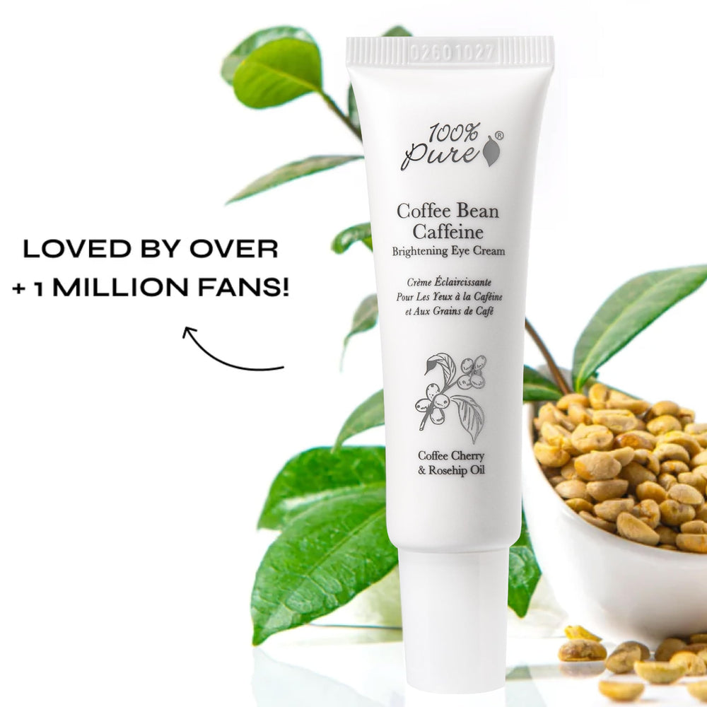 Texture closeup of 100% PURE Coffee Bean Caffeine Eye Cream for smooth application.