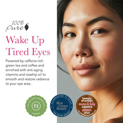 100% PURE Coffee Bean Caffeine Eye Cream tube front, hydration-ready formula.