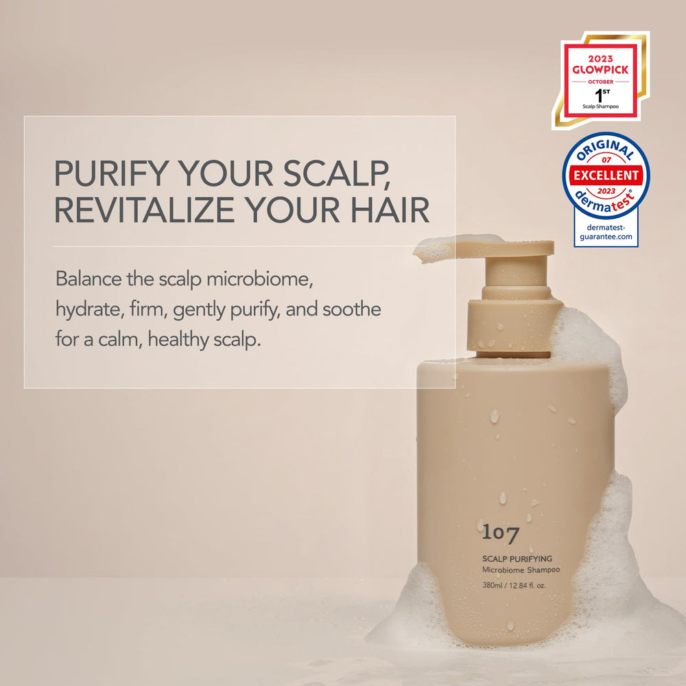107 Clarifying Shampoo bottle top view with clean packaging