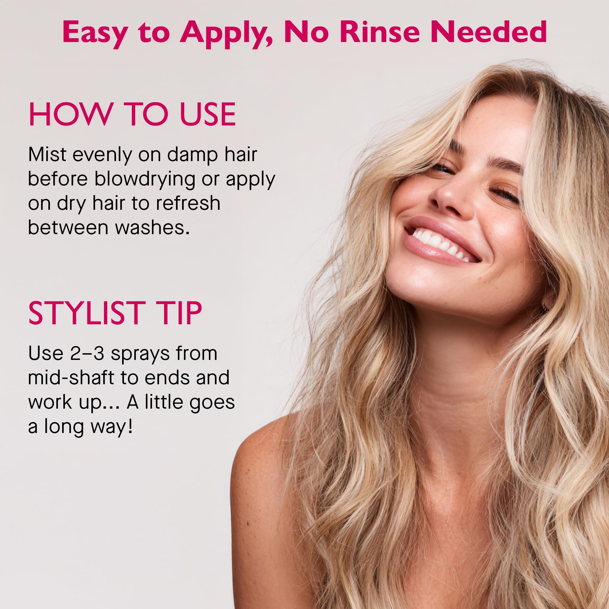 12 Benefits Detangling action shown with comb through damp hair.