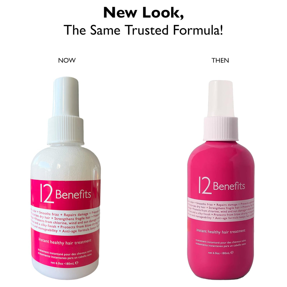 12 Benefits Leave-In Conditioner Spray mist on damp hair demonstrates easy, even application.
