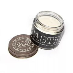 18-21 Man Made hair paste jar closeup shows creamy texture for shaping.