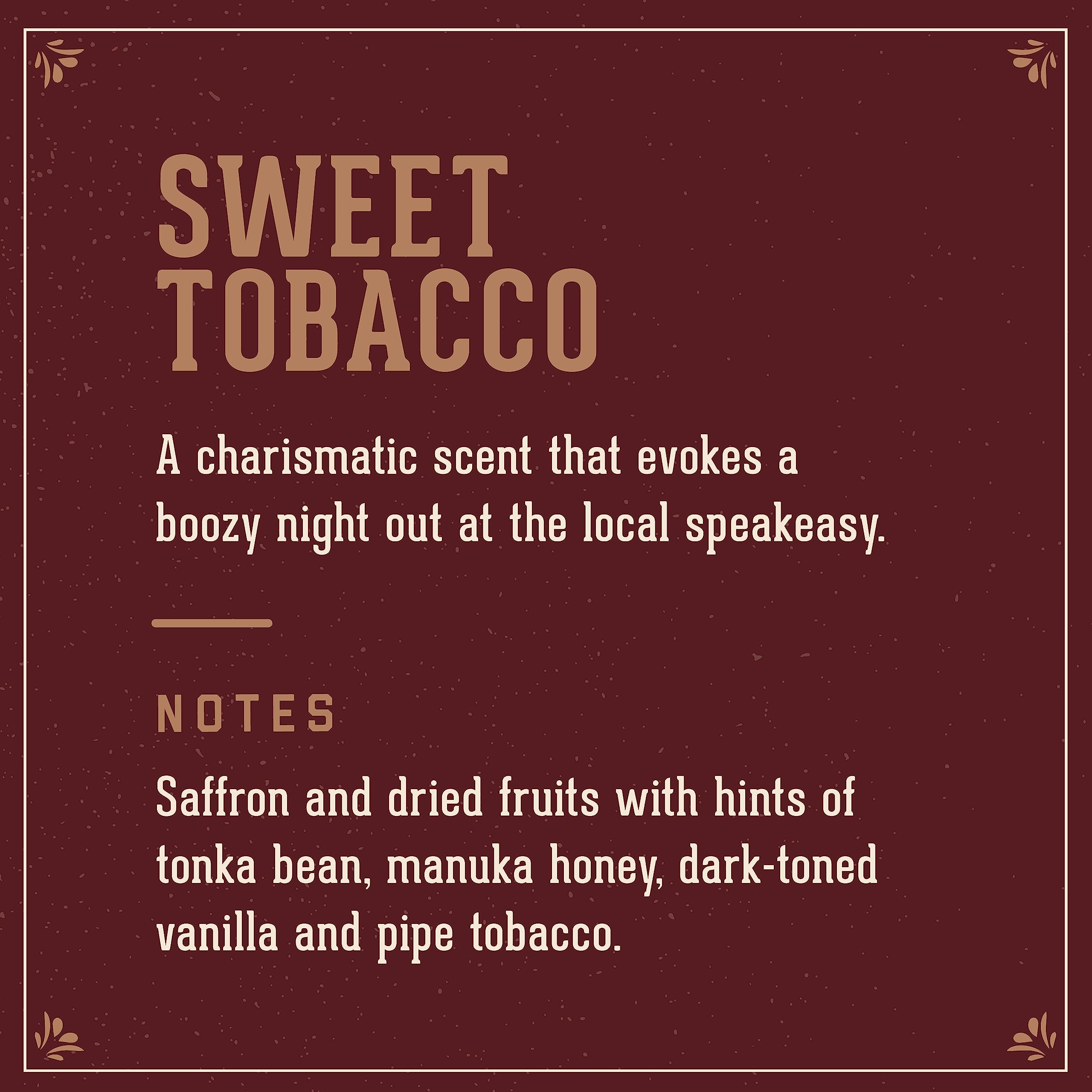 18-21 Man Made hair paste Sweet Tobacco scent profile highlighted.