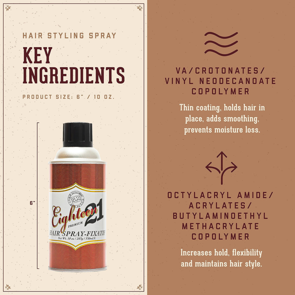 18.21 Man Made matte finish hair spray providing natural shine without stiffness