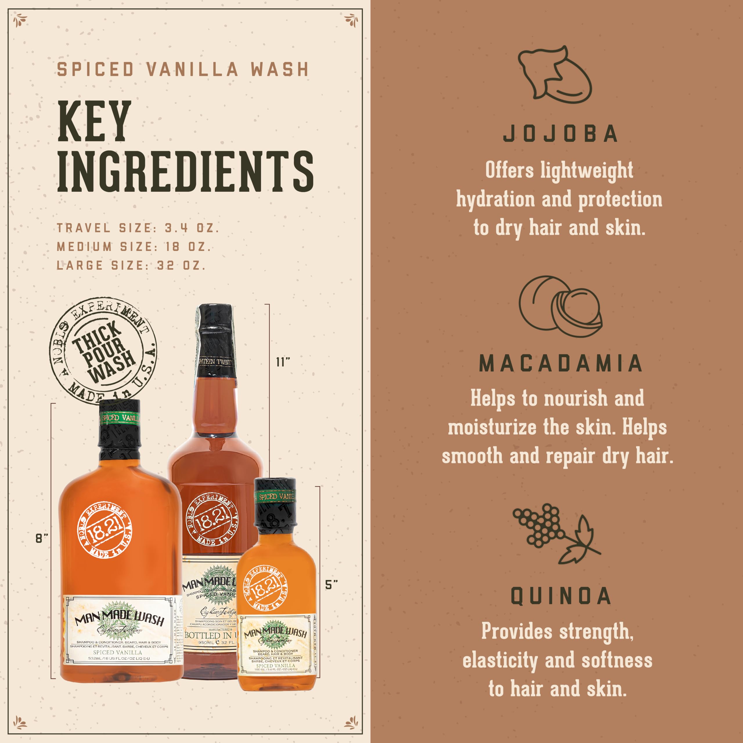 18.21 Man Made Original Spiced Vanilla foam-rinse leaves skin feeling refreshed