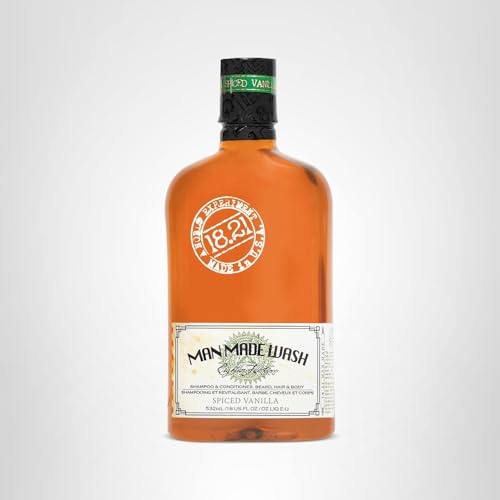 18.21 Man Made Original Spiced Vanilla male grooming setup emphasizes bold aroma