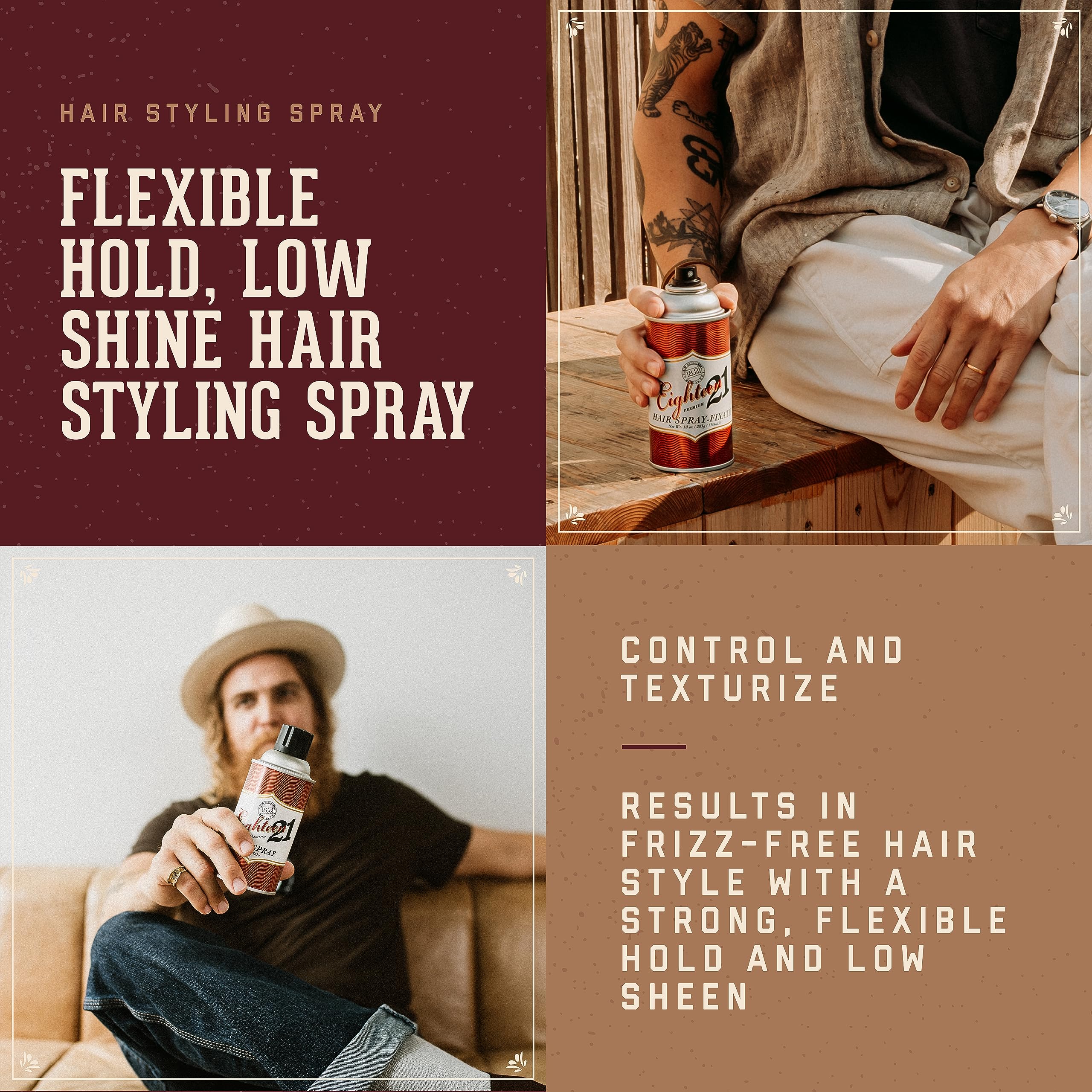 18.21 Man Made styling spray quick-dry formula delivering flexible hold
