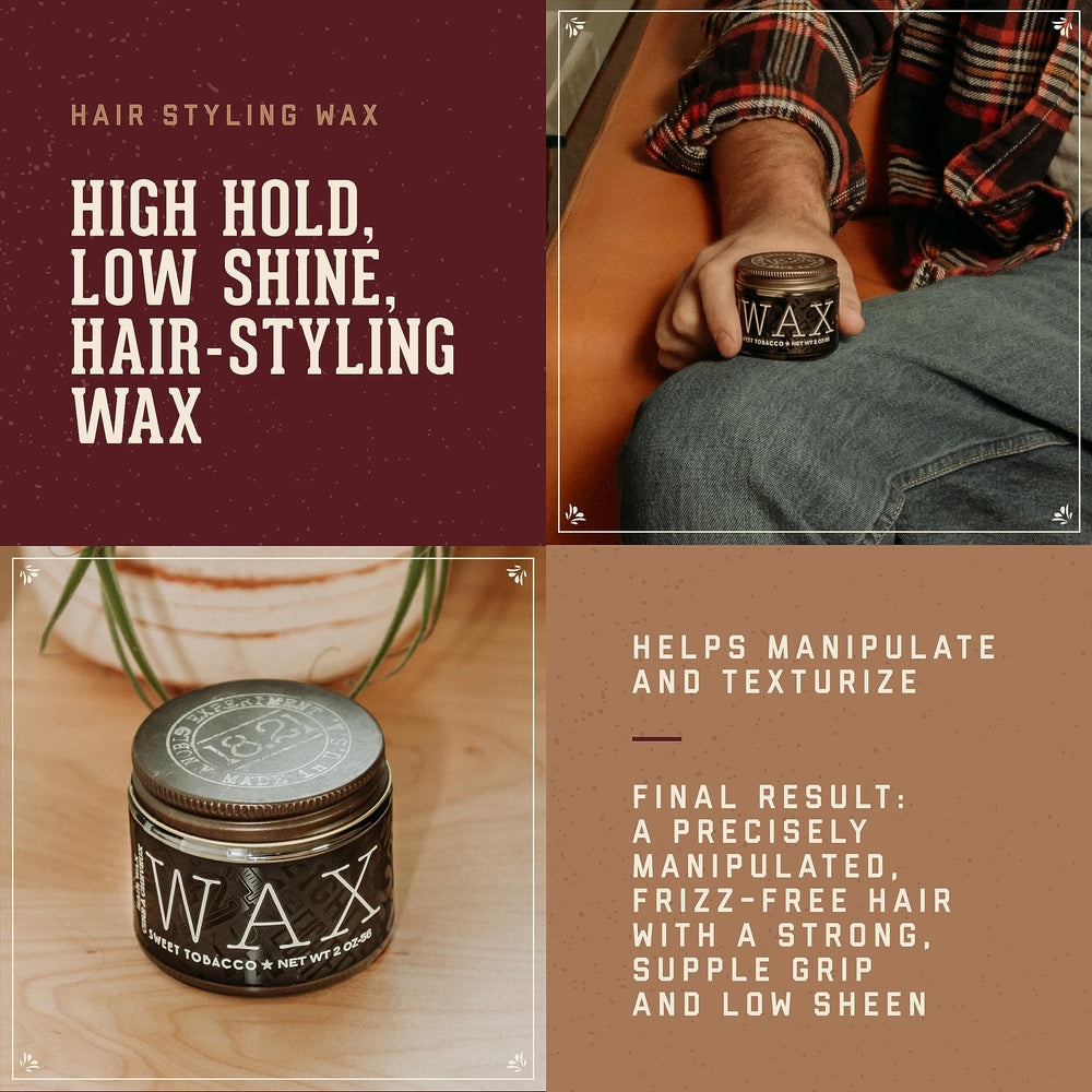 18-21 Man Made pomade jar side view emphasizing satin finish and pliable texture.