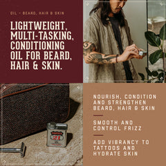18.21 Man Made Sweet Tobacco oil dispense tip enabling precise beard nourishment