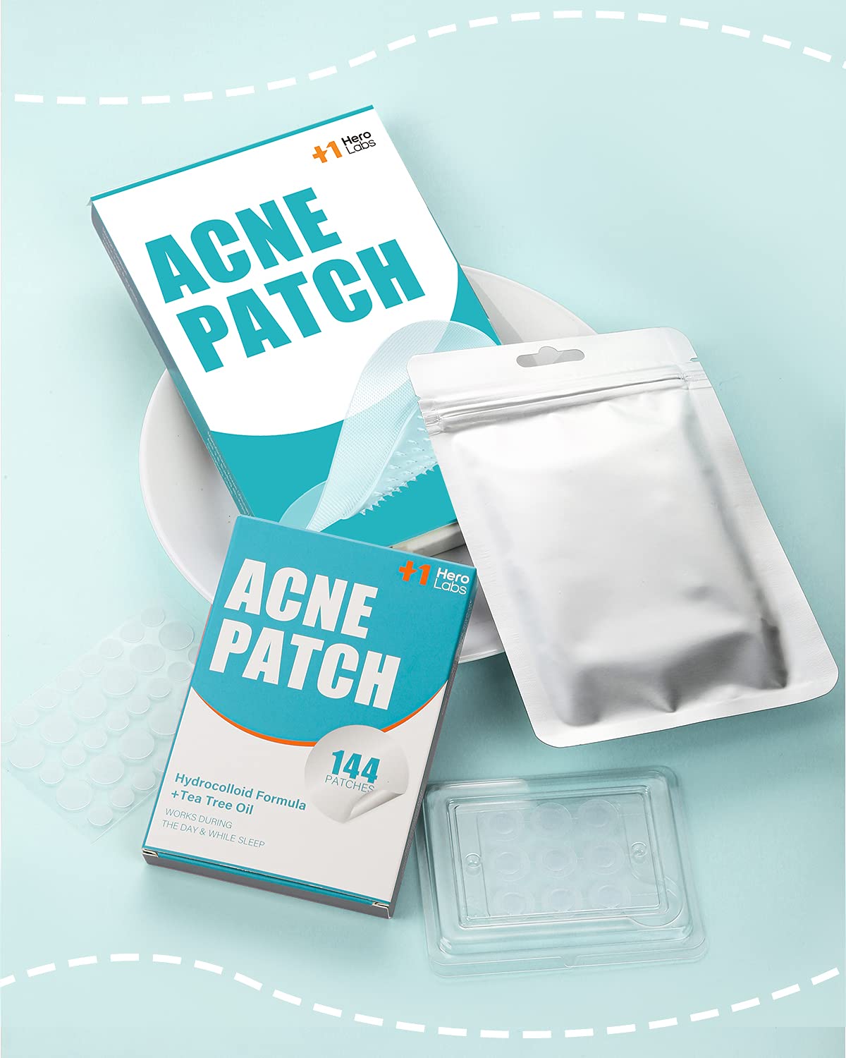 +1HEROLABS Parche acne sin fragancia, apto para piel sensible.