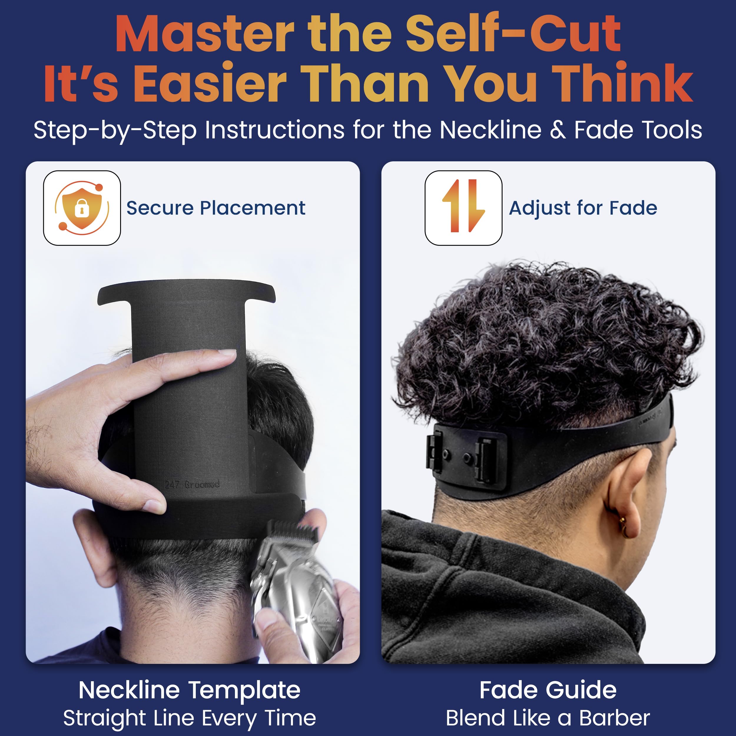 247 Groomed fade guide for men helps create clean fades for all ages.