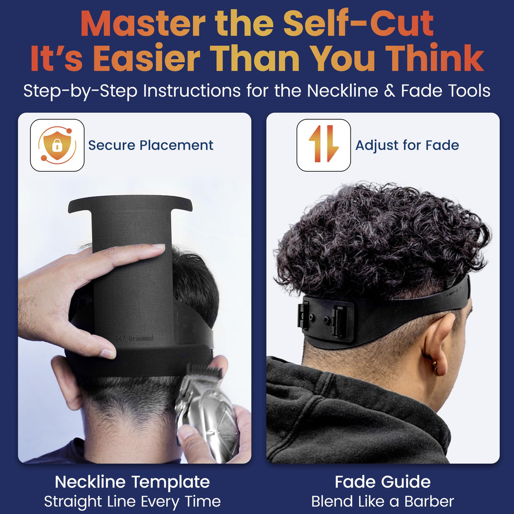 247 Groomed fade guide for men helps create clean fades for all ages.