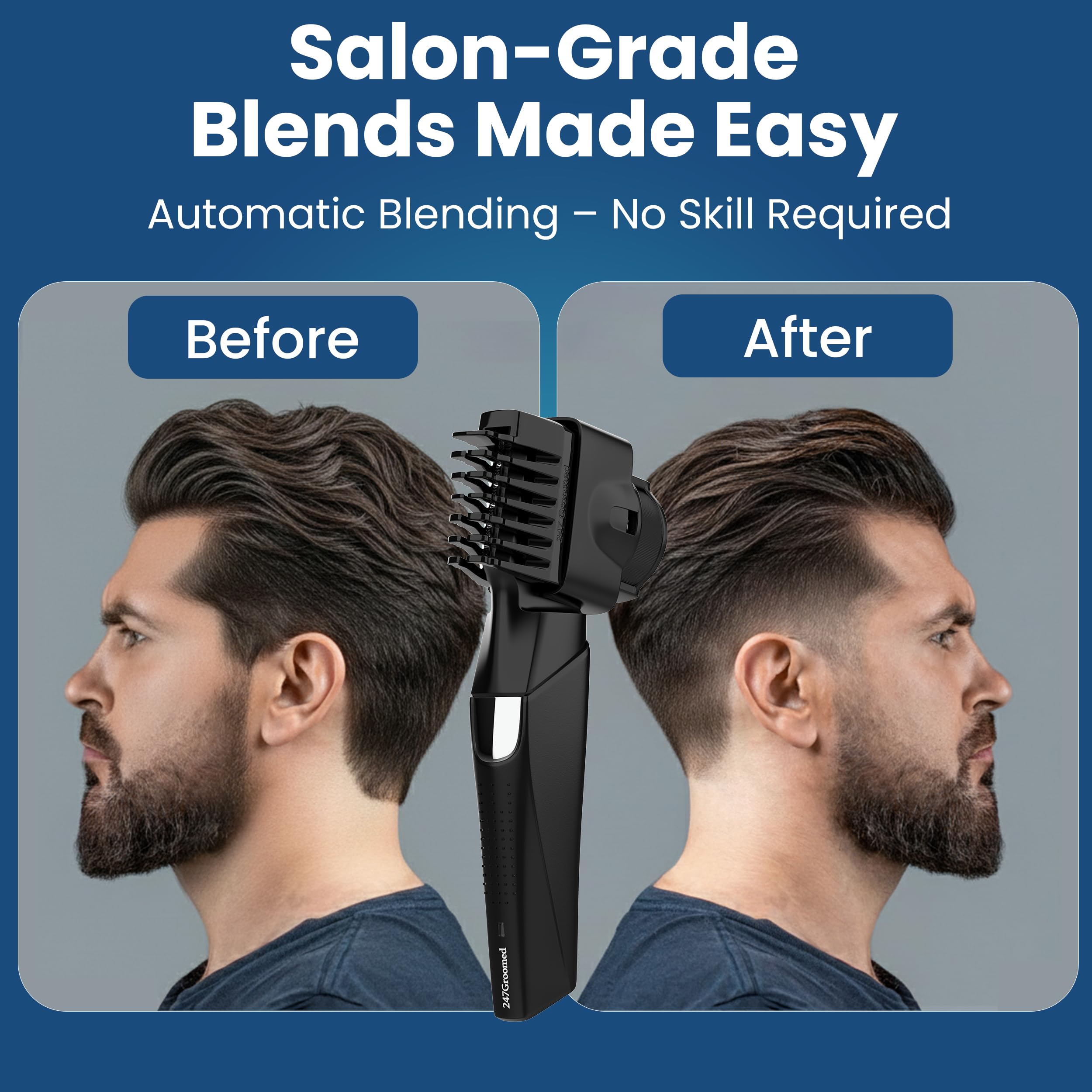 247 Groomed foil shaver provides close edges for a clean look