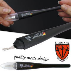 Extra sharp V-blade designed for clean, controlled trimming.