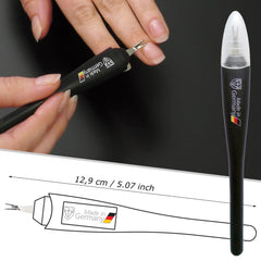 Cuticle knife length about 10 cm for easy handling and control.