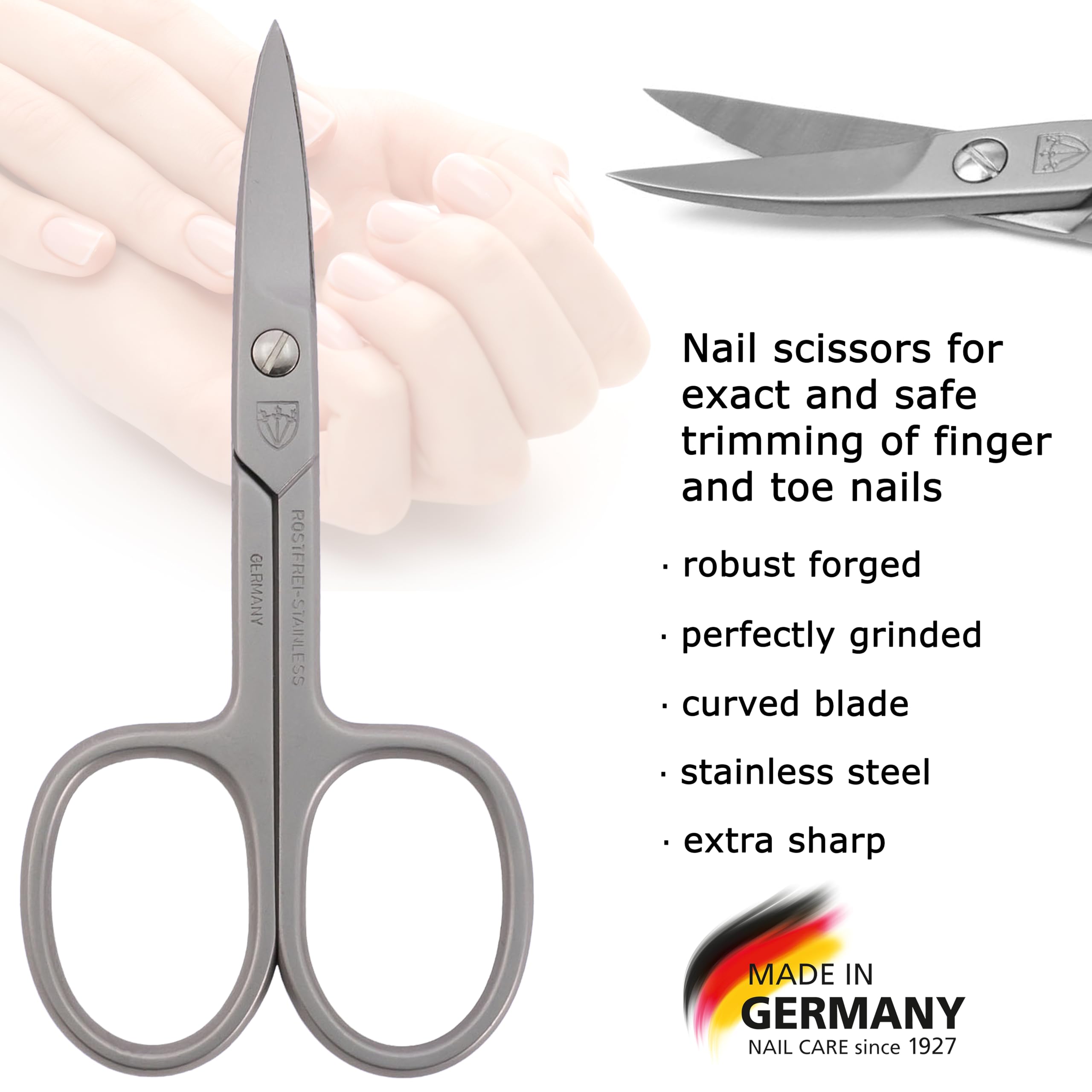 3 Swords Germany case protects the stainless steel nail scissors during travel.