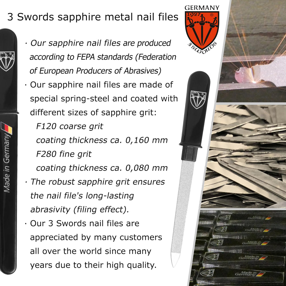 3 Swords Germany sapphire pocket nail file made in Solingen Germany high quality craftsmanship