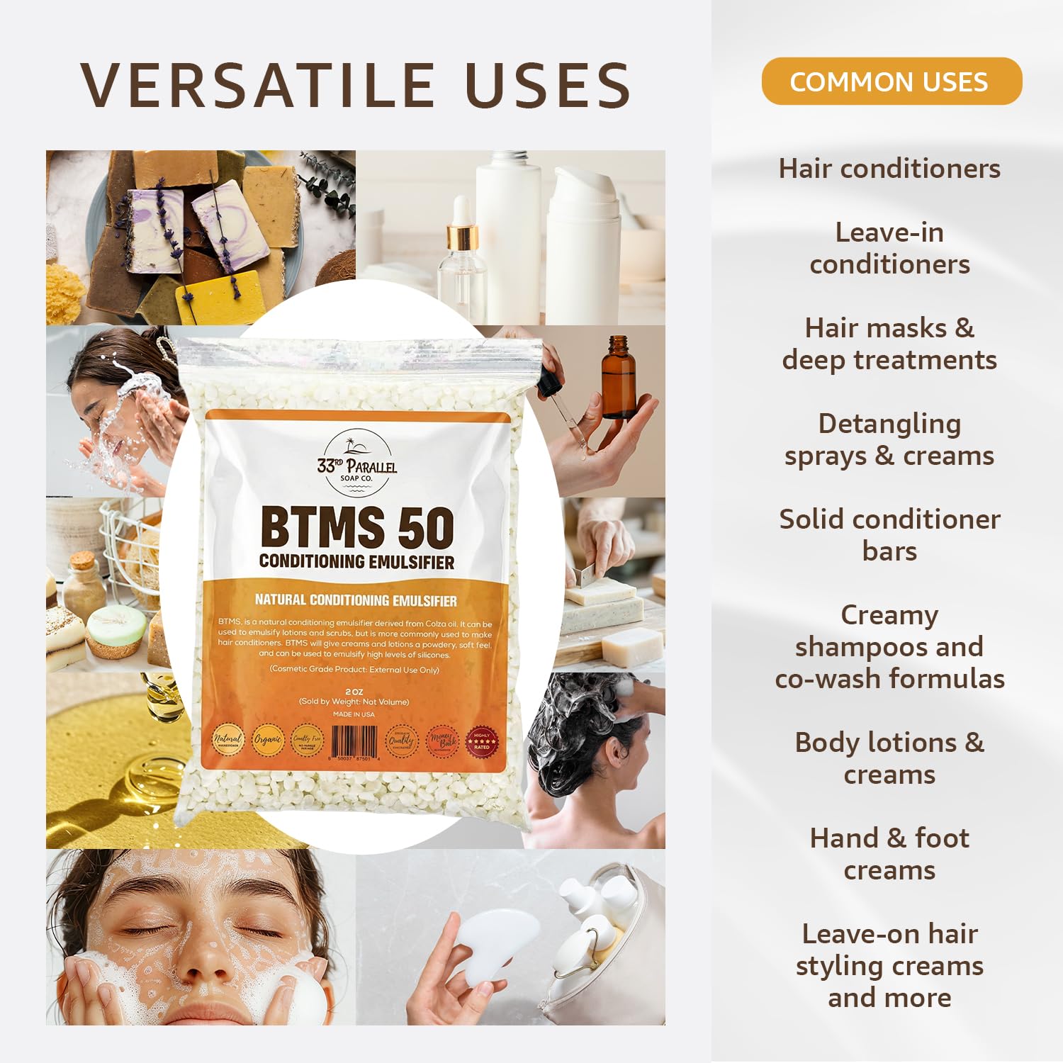 Textura seda de BTMS 50 para cremas y acondicionadores de 33rd Parallel