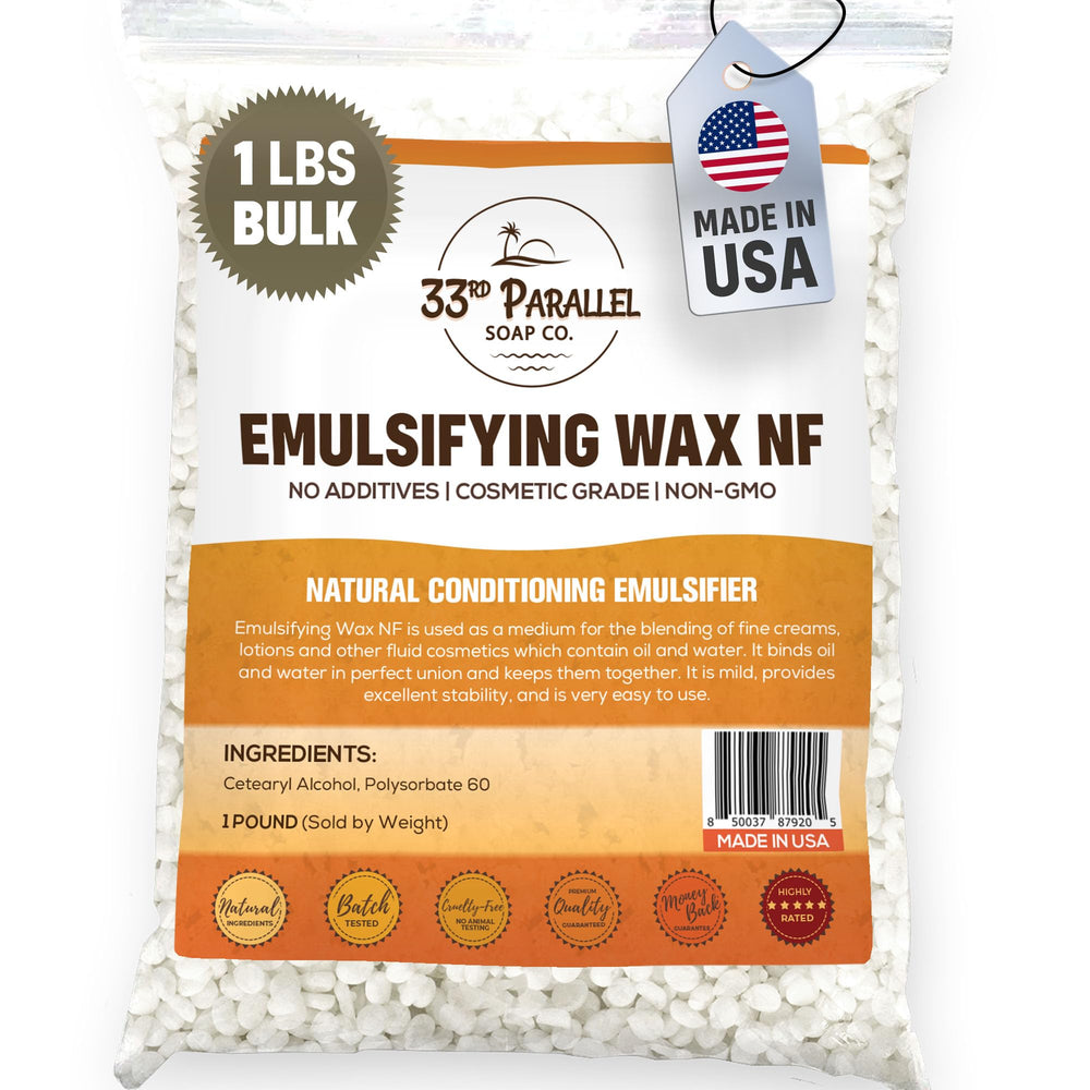 33RD PARALLEL SOAP CO Emulsifying Wax NF pastilles para cosméticos, emulsión suave y estable