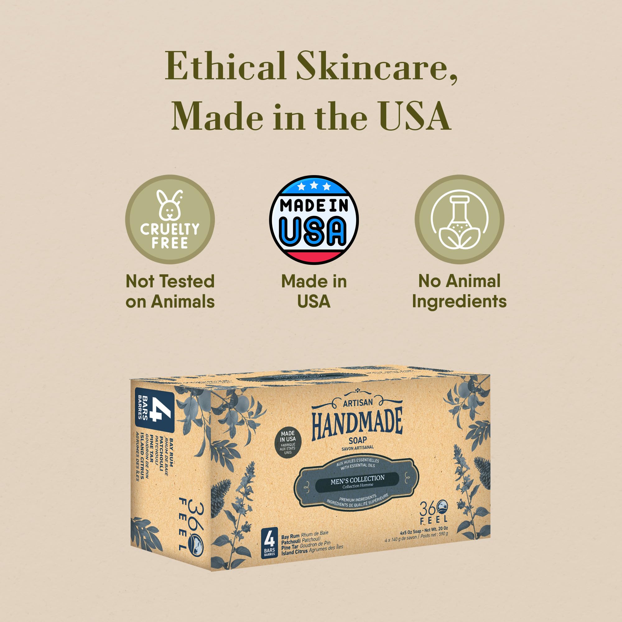 Jabón 360Feel Barra Hombre Pine Tar, limpieza profunda revitalizante