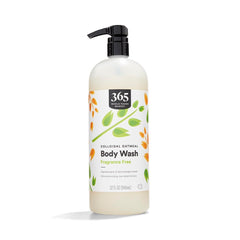 365 by Whole Foods Market body wash bottle with colloidal oatmeal, fragrance-free, 32oz.