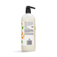365 by Whole Foods Market body wash bottle showing creamy foam for gentle cleansing.