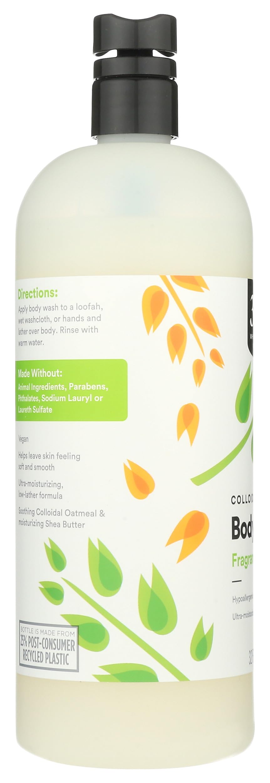 365 by Whole Foods Market cruelty-free body wash label on bottle.