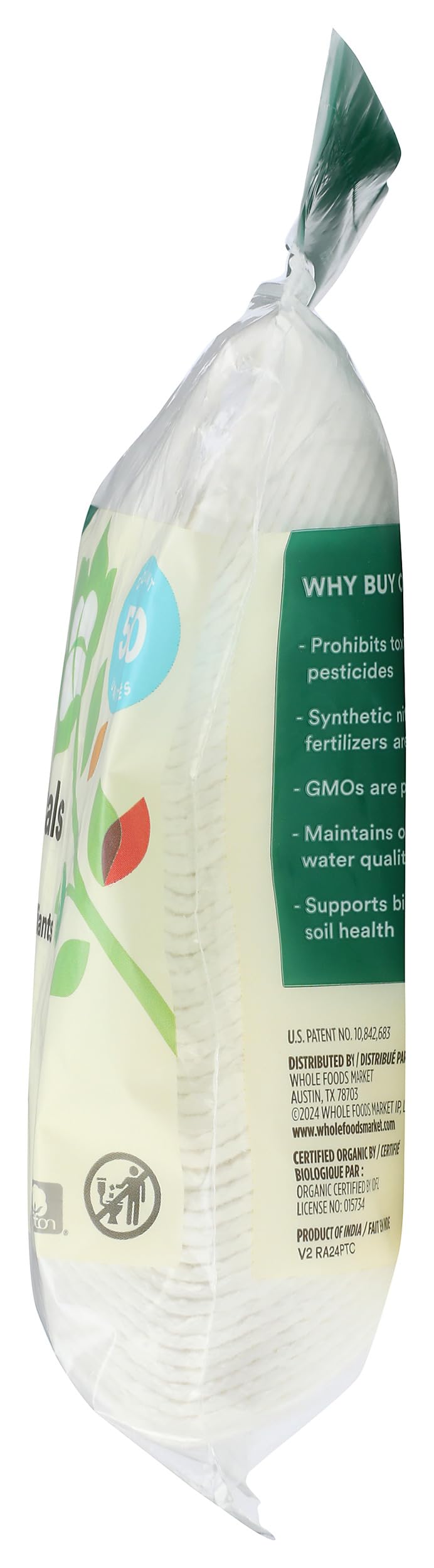 365 by Whole Foods Market: empaque de 50 discos biodegradables para piel sensible.