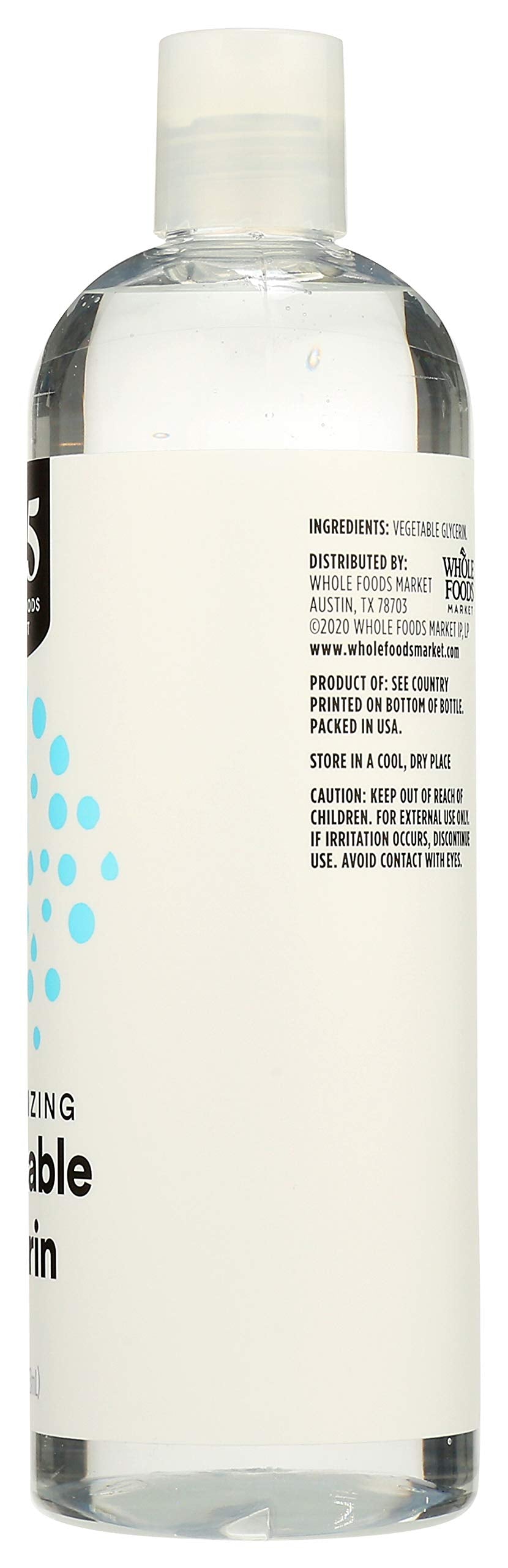 365 by Whole Foods Market glicerina vegetal hidratante, soluble en agua para uso cosmético.