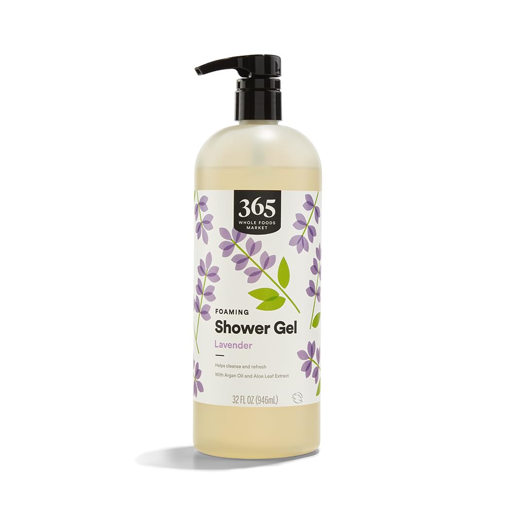 365 by Whole Foods Market lavender shower gel bottle—calming aroma.