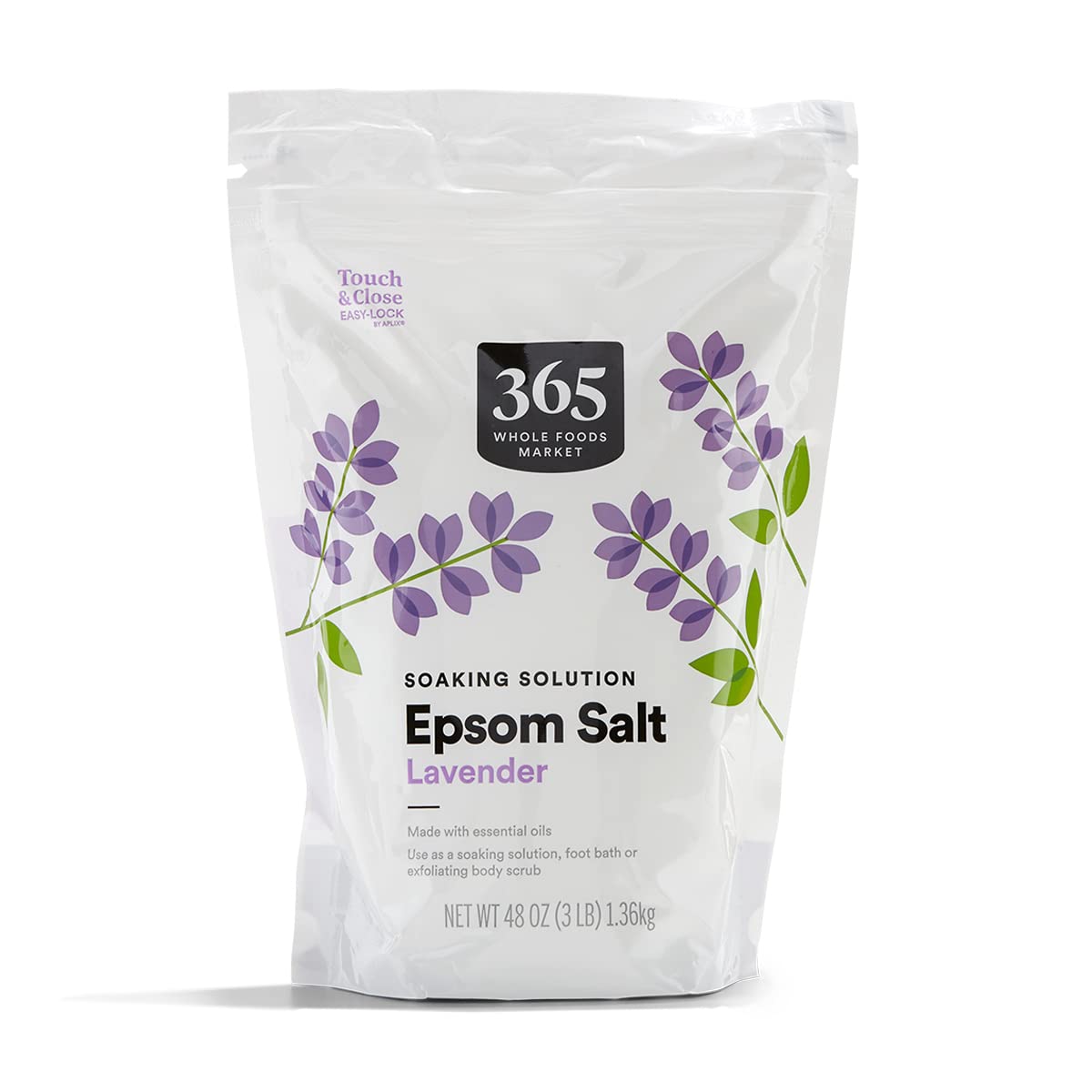 365 by Whole Foods Market, botella de sal Epsom lavanda para baño relajante