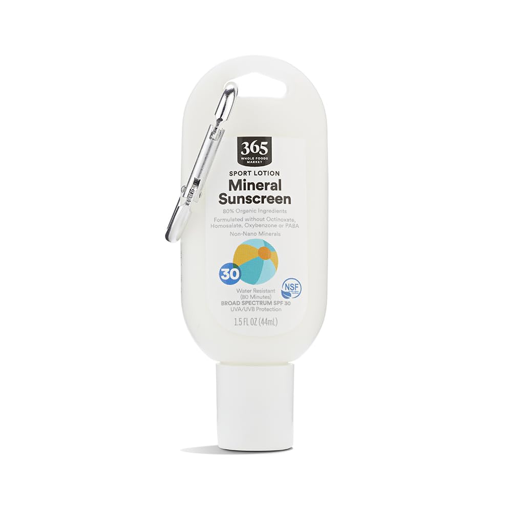 365 by Whole Foods Market protector solar mineral SPF 30, botella 1,5 oz para uso al aire libre