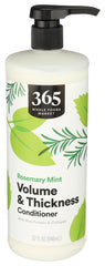 365 by Whole Foods Market Volume Conditioner bottle showing rosemary mint formula for added body