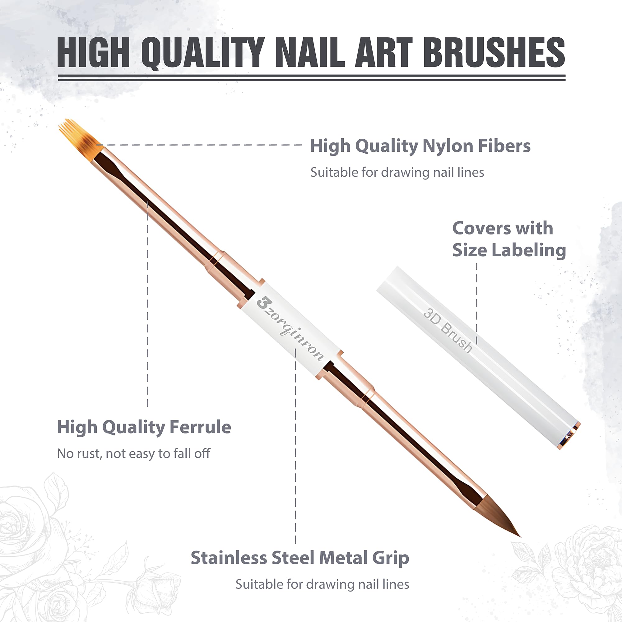 3zorqinron nail art 3D brush helps create textured accents with control