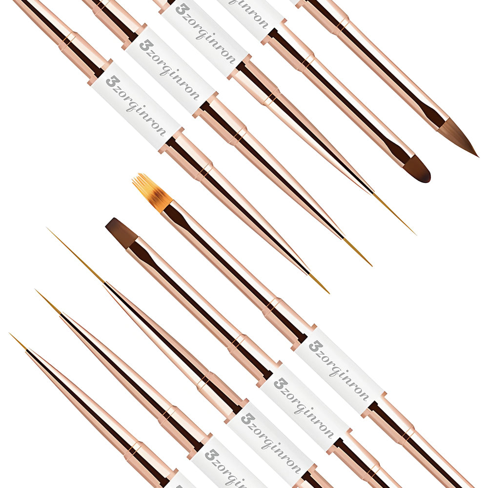 3zorqinron nail art brushes set head variety enables precise detailing and versatile designs