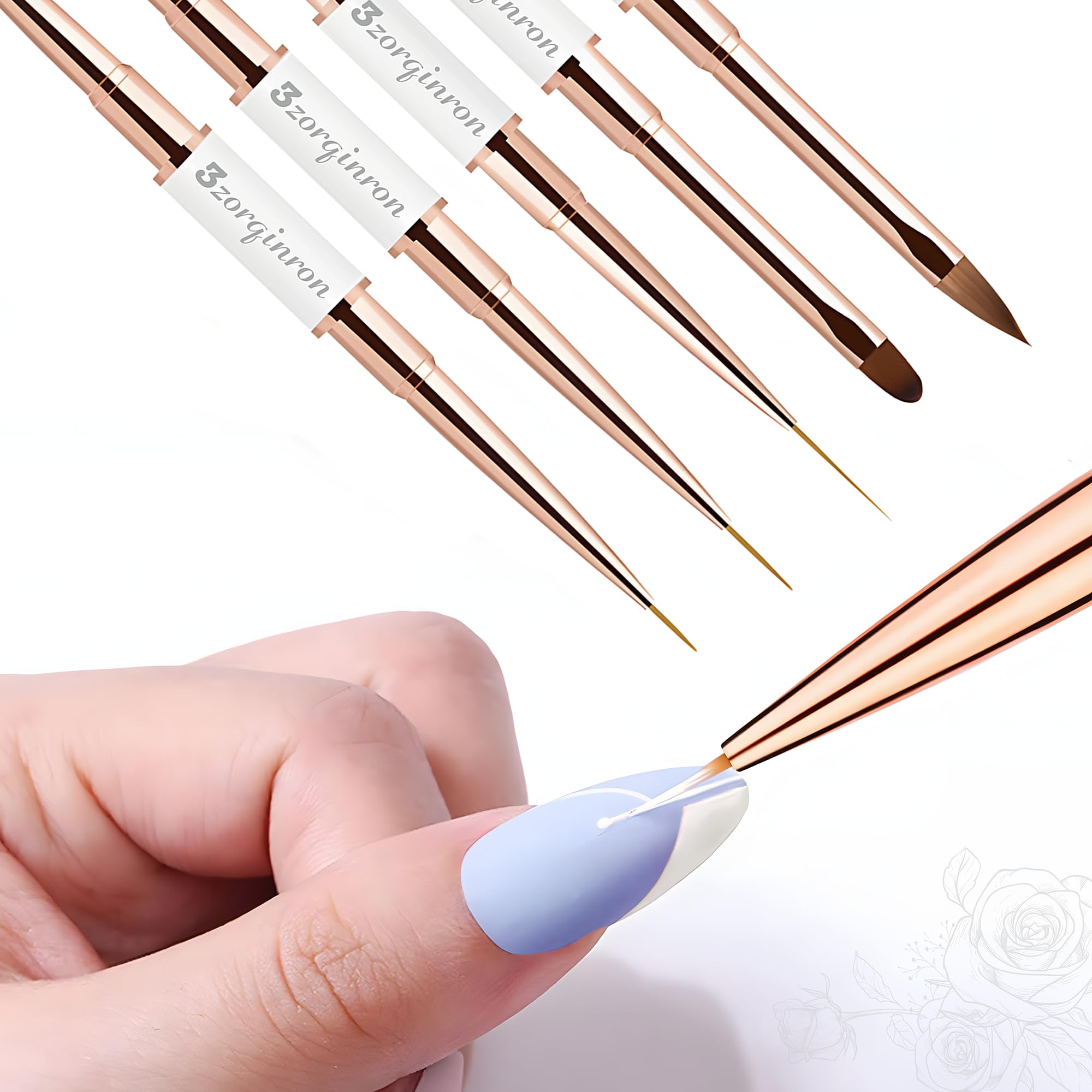 3zorqinron nail art liner detail brush for crisp lines and fine patterns